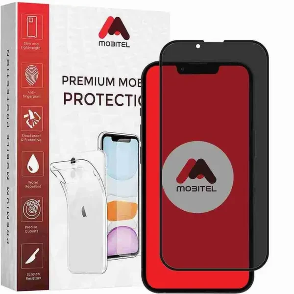 Mobitel Privacy Tempered Glass Screen Protector for iPhone 13, iPhone 13 Pro and iPhone 14
